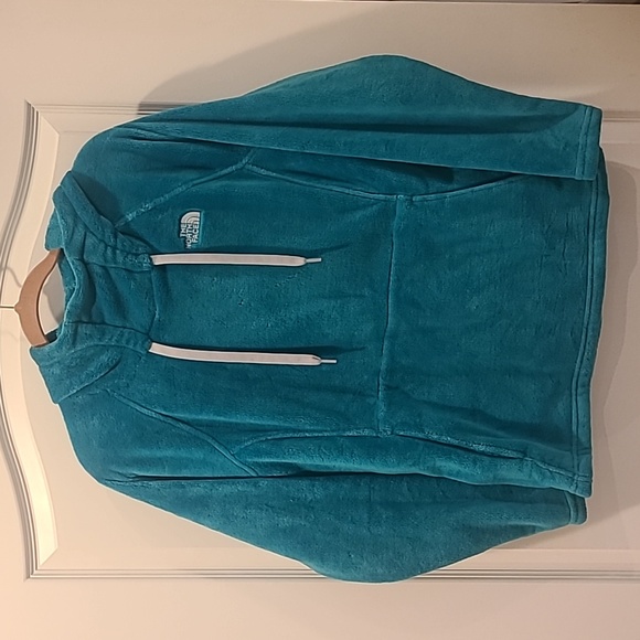 The North Face Tops - North Face Bellarine Fleece Hoodie Womens Large Aqua Blue Plush Kangaroo Pocket